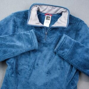 The North Face Fuzzy Women's Blue Fleece 1/4 Zip Pullover S Pullover Outdoor